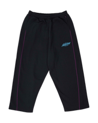 The Santa Cruz Mens Pinstripe Wide Leg Joggers in Black