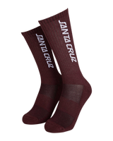The Santa Cruz Mens Strip Socks (3 Pack) in Dark Cherry, White & Navy