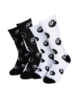 The Santa Cruz Mens Winkowksi Eight Baller Socks (2 Pack) in White & Black
