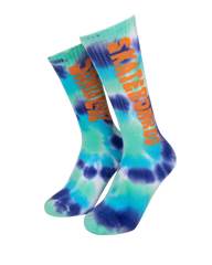 The Santa Cruz Mens AD Rip Socks in Blue Tie Dye