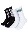 The Santa Cruz Mens Finish Line Socks (2 Pack) in Black & White