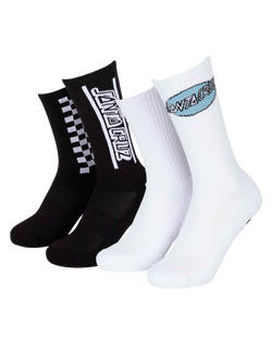 The Santa Cruz Mens Finish Line Socks (2 Pack) in Black & White