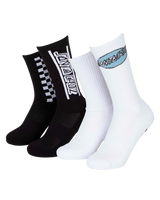 The Santa Cruz Mens Finish Line Socks (2 Pack) in Black & White