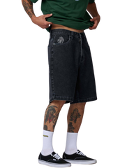 The Santa Cruz Mens Stamped Big Walkshorts in Black