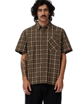 The Santa Cruz Mens Eli Shirt in Brown Check