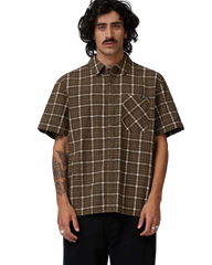 The Santa Cruz Mens Eli Shirt in Brown Check