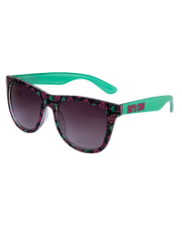 The Santa Cruz Dressen Roses Sunglasses in Black & Turquoise