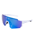 The Santa Cruz Mens Strip Racer Sunglasses in White & Blue