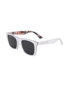 The Santa Cruz Mens Strip Sunglasses in White Collage & Black