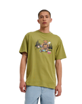 The Santa Cruz Mens Braun Pizza Bear T-Shirt in Iguana