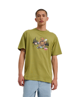 The Santa Cruz Mens Braun Pizza Bear T-Shirt in Iguana
