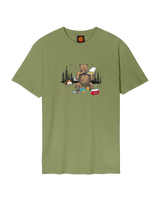 The Santa Cruz Mens Braun Pizza Bear T-Shirt in Iguana