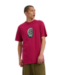 The Santa Cruz Mens Crescent Bone Hand T-Shirt in Burgundy