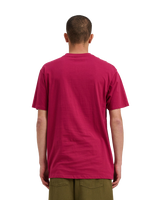 The Santa Cruz Mens Crescent Bone Hand T-Shirt in Burgundy