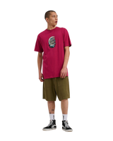 The Santa Cruz Mens Crescent Bone Hand T-Shirt in Burgundy