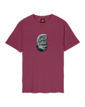 The Santa Cruz Mens Crescent Bone Hand T-Shirt in Burgundy