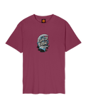 The Santa Cruz Mens Crescent Bone Hand T-Shirt in Burgundy