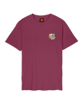 The Santa Cruz Mens Flaming Dice Dot T-Shirt in Burgundy