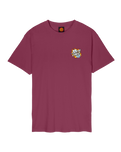 The Santa Cruz Mens Flaming Dice Dot T-Shirt in Burgundy