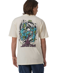 The Santa Cruz Mens Roskopp Dissect Strip T-Shirt in Unbleached Cotton