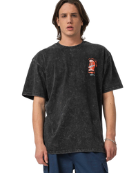 The Santa Cruz Mens Vintage Screaming Connect T-Shirt in Black Acid Wash
