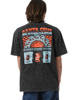 The Santa Cruz Mens Vintage Screaming Connect T-Shirt in Black Acid Wash