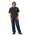 The Santa Cruz Mens Vintage Screaming Connect T-Shirt in Black Acid Wash