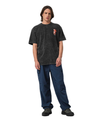 The Santa Cruz Mens Vintage Screaming Connect T-Shirt in Black Acid Wash