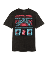 The Santa Cruz Mens Vintage Screaming Connect T-Shirt in Black Acid Wash