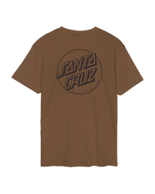 The Santa Cruz Mens Tonal Opus Dot Stripe T-Shirt in Chestnut