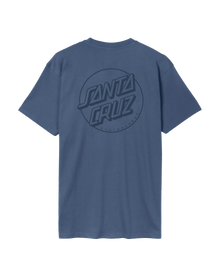 The Santa Cruz Mens Tonal Opus Dot Stripe T-Shirt in Heritage Blue