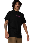 The Santa Cruz Mens Roskopp Monster Strip T-Shirt in Black