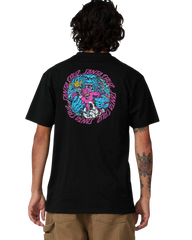 The Santa Cruz Mens Roskopp Monster Strip T-Shirt in Black