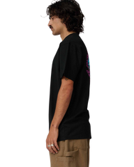 The Santa Cruz Mens Roskopp Monster Strip T-Shirt in Black