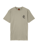 Stamped Screaming Hand T-Shirt in Stone Grey