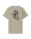 Stamped Screaming Hand T-Shirt in Stone Grey