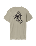 Stamped Screaming Hand T-Shirt in Stone Grey