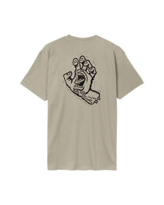 The Santa Cruz Mens Stamped Screaming Hand T-Shirt in Stone Grey