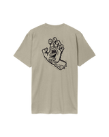 The Santa Cruz Mens Stamped Screaming Hand T-Shirt in Stone Grey