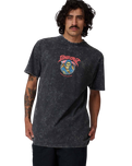 The Santa Cruz Mens Out Of Time Front T-Shirt in Black Acid Wash