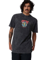 The Santa Cruz Mens Out Of Time Front T-Shirt in Black Acid Wash