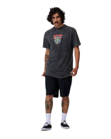 The Santa Cruz Mens Out Of Time Front T-Shirt in Black Acid Wash