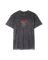 The Santa Cruz Mens Out Of Time Front T-Shirt in Black Acid Wash