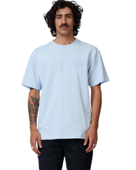 The Santa Cruz Mens Tonal Opus Dot Stripe T-Shirt in Fresh Blue