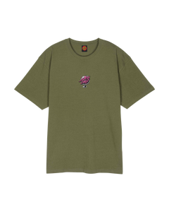 The Santa Cruz Mens Knibbs Cryptic World Centre T-Shirt in Deep Olive