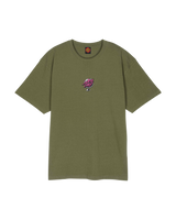 The Santa Cruz Mens Knibbs Cryptic World Centre T-Shirt in Deep Olive