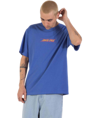 The Santa Cruz Mens Classic Fade Strip Centre T-Shirt in Sapphire