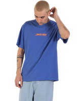 The Santa Cruz Mens Classic Fade Strip Centre T-Shirt in Sapphire