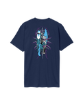 The Santa Cruz Mens Meek Pinstripe Slasher T-Shirt in Midnight Blue