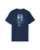 The Santa Cruz Mens Meek Pinstripe Slasher T-Shirt in Midnight Blue